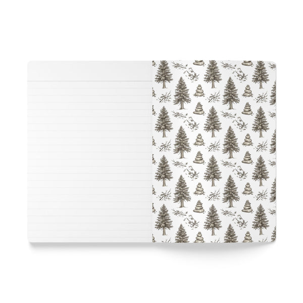 Winter Storm Pine Trees Notebook — Softcover Journal