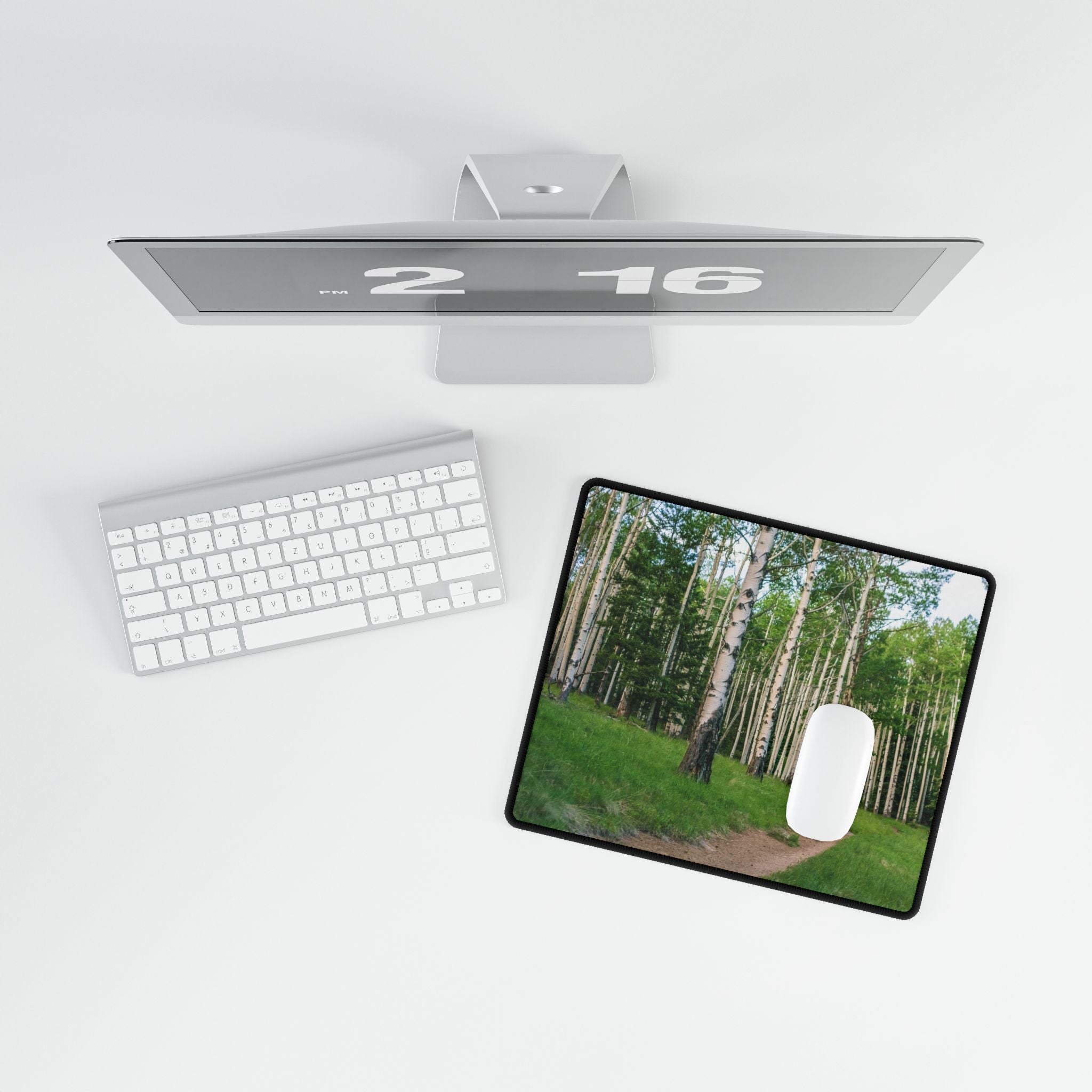 Forest Aspen Path Desk Mat - Large Gaming/Office Mousepad