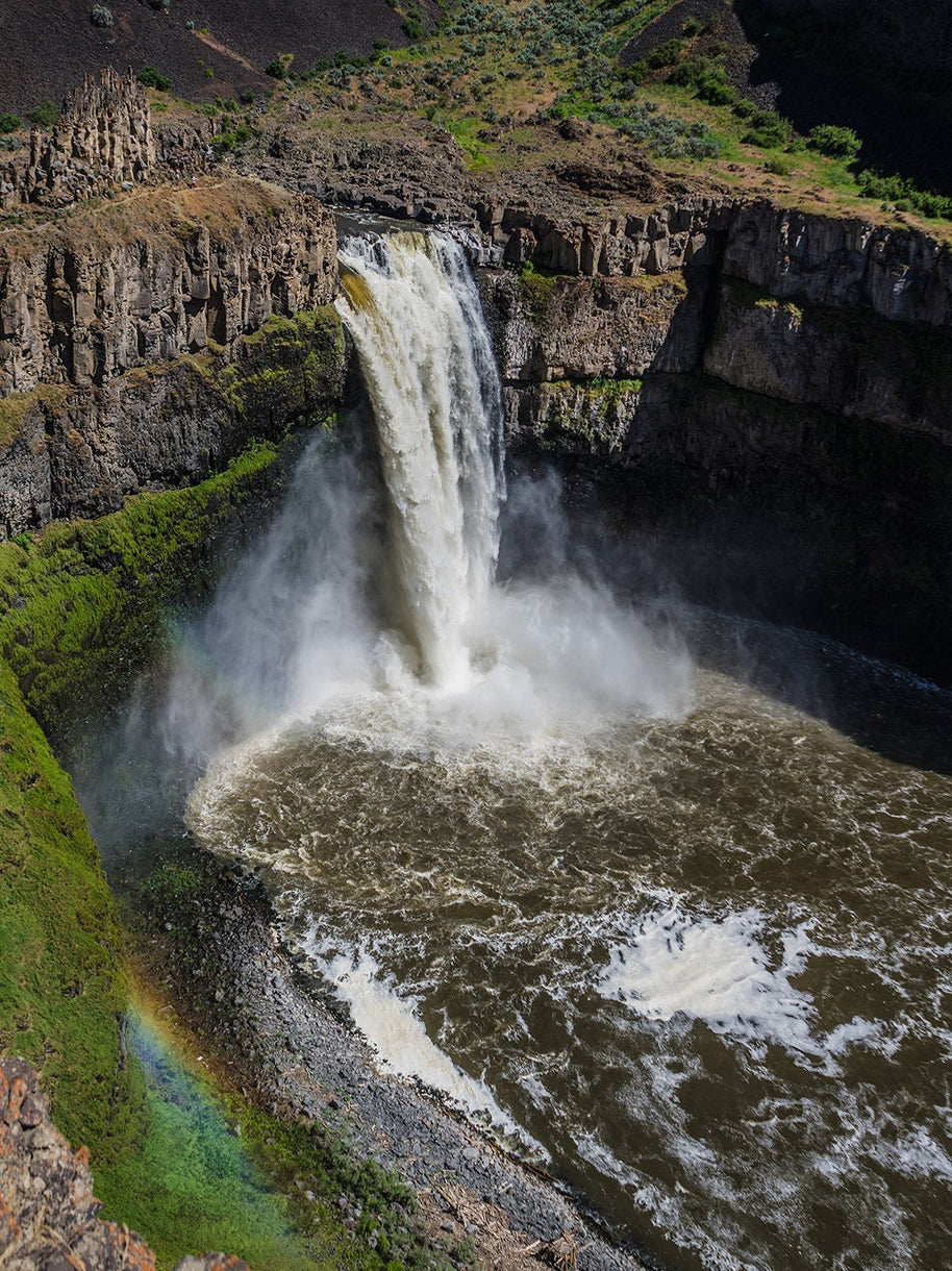 Palouse Falls Photo Print, Washington Photography, Scenic Nature Decor, Rainbow Waterfall Wall Art