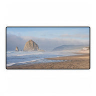 Pacific Beach Desk Mat — Coastal Haystack Rock Scenic Mouse Pad