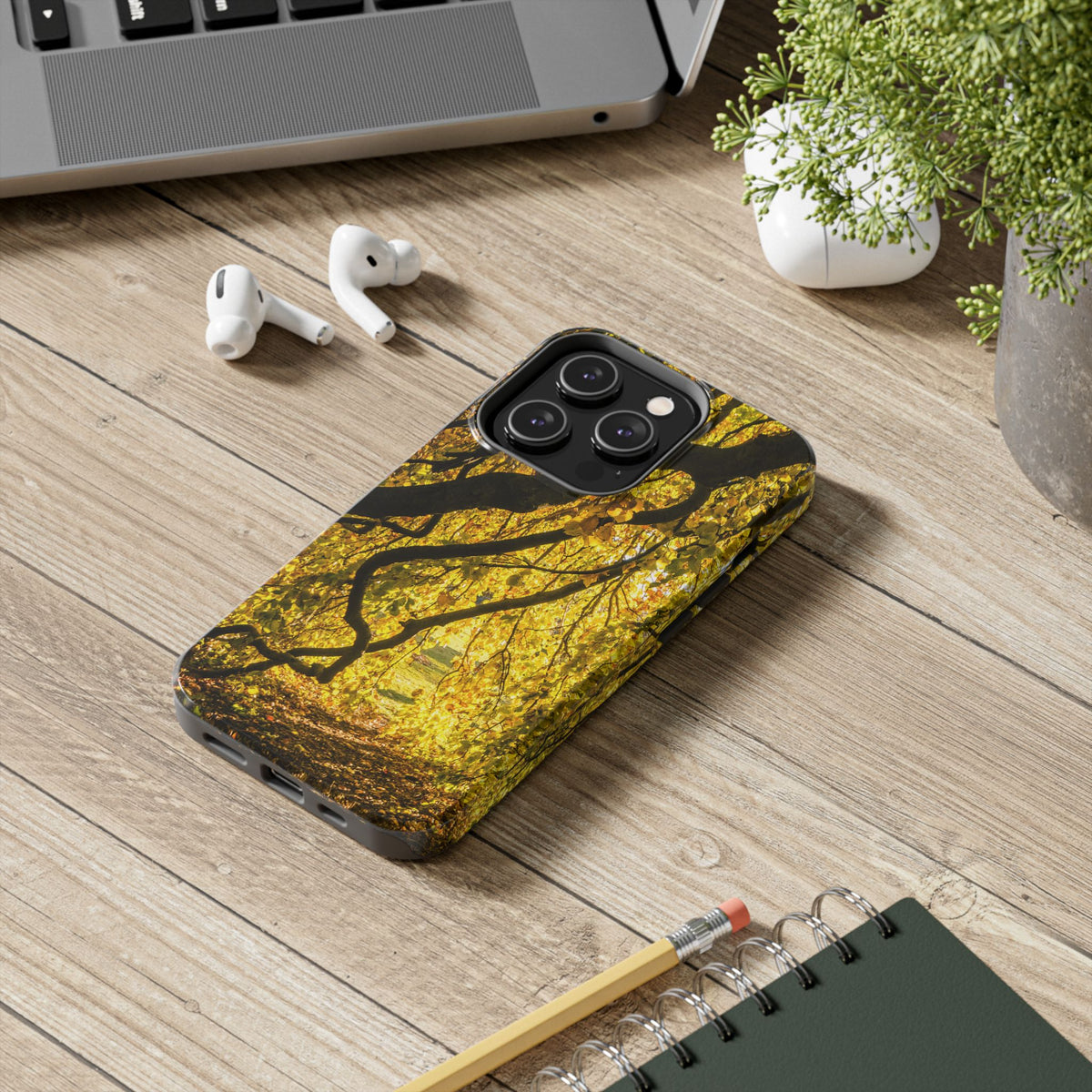 Yellow Leaves, Autumn Canopy Tough Phone Case - iPhone/Galaxy