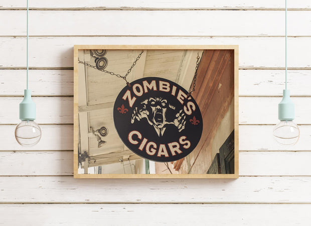 Zombie Cigar Sign Print, New Orleans Photography, Classic Horror Art