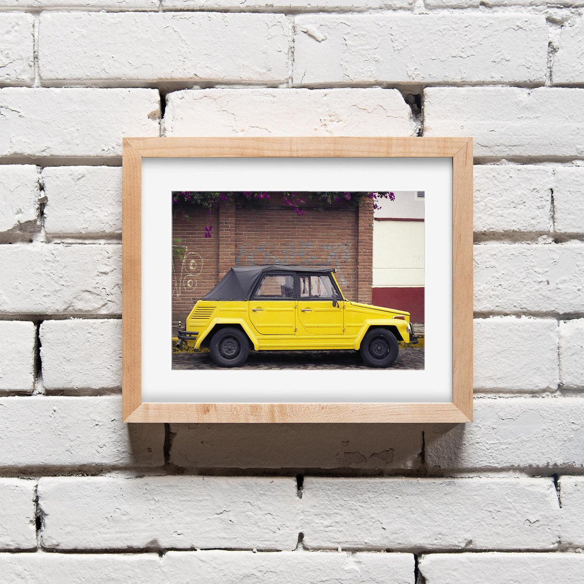 Volkswagen Thing Photography Print, Yellow Retro Car Decor
