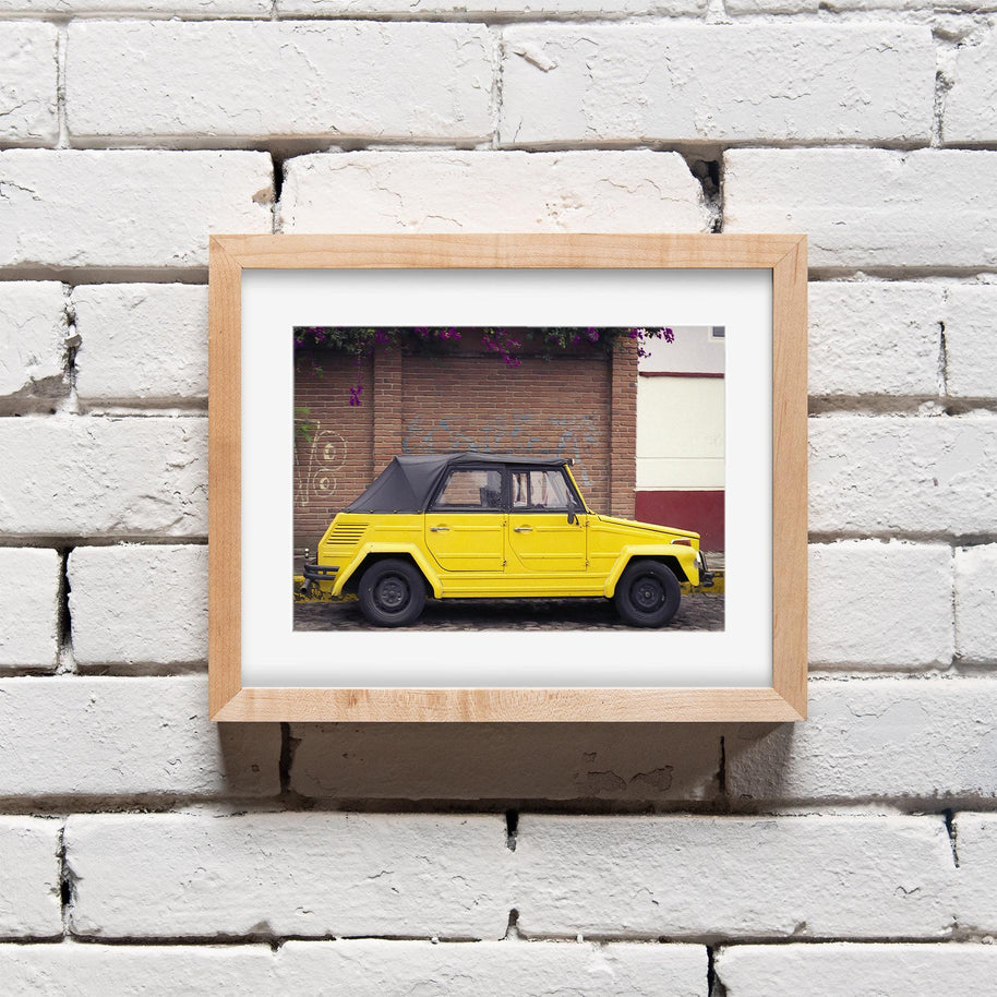 Volkswagen Thing Photography Print, Yellow Retro Car Decor