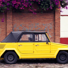 Volkswagen Thing Photography Print, Yellow Retro Car Decor