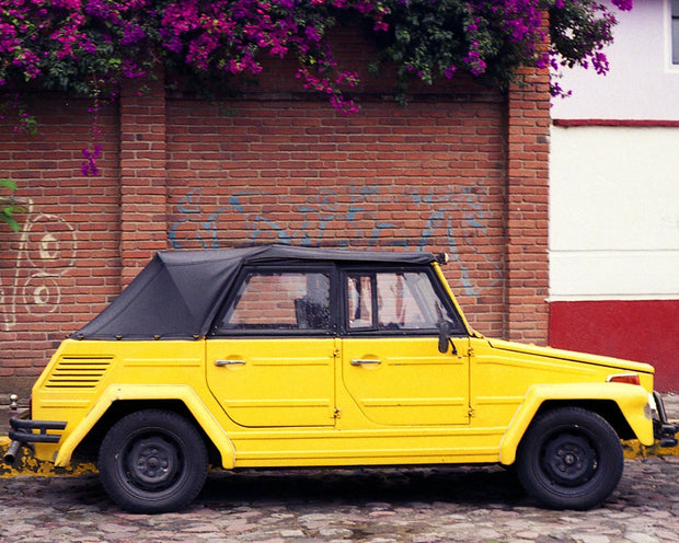Volkswagen Thing Photography Print, Yellow Retro Car Decor