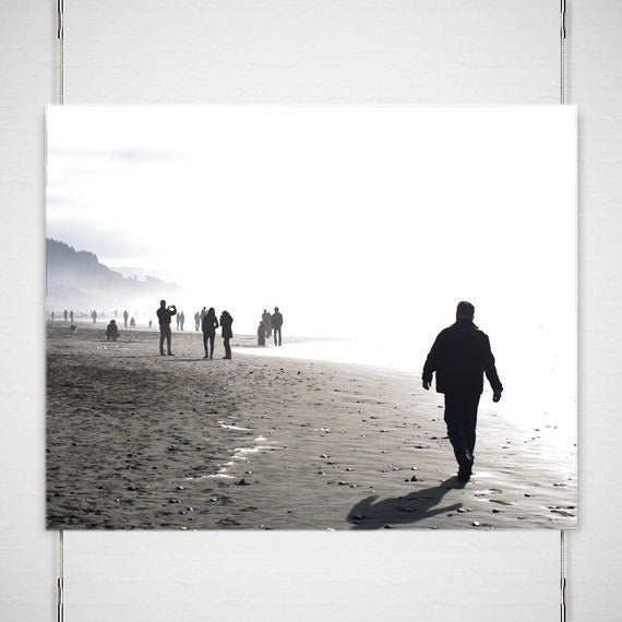 Surreal Oregon Coast Photography Print, Foggy Beach, Cannon Beach