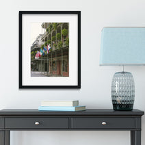 French Quarter Flags, New Orleans Photography, Lush Balconies, Hostel, Nola Travel Photo Print