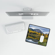 Autumn Mountain Lake Desk Mat — Large Scenic Office Mouse Pad