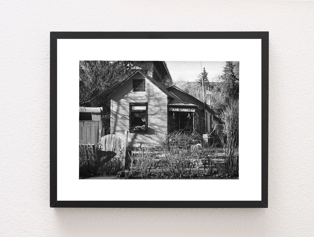 Spokane Casket Company Photo Print, Grainy Gothic Wall Art
