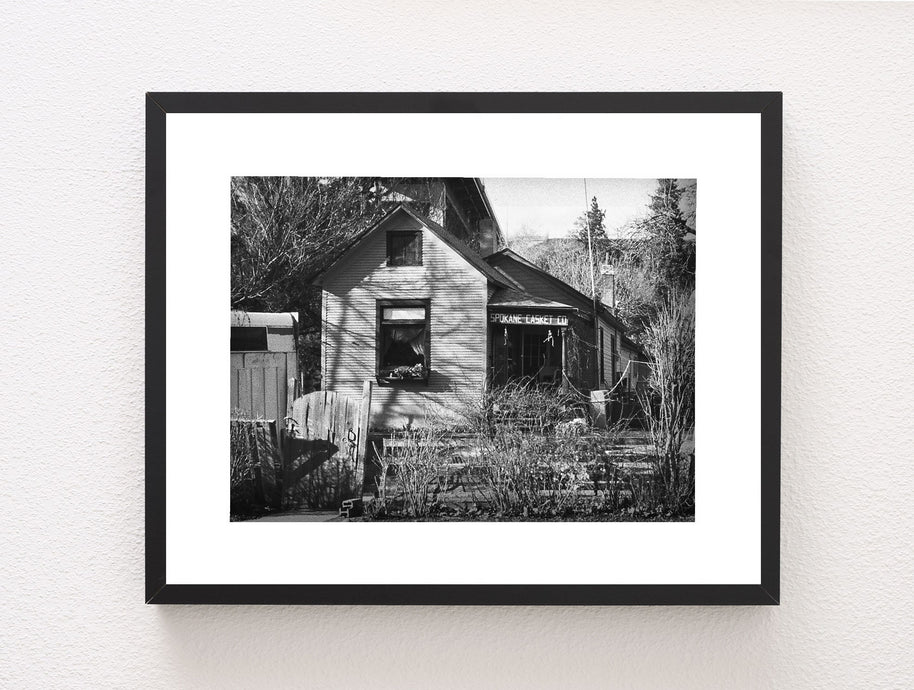 Spokane Casket Company Photo Print, Grainy Gothic Wall Art
