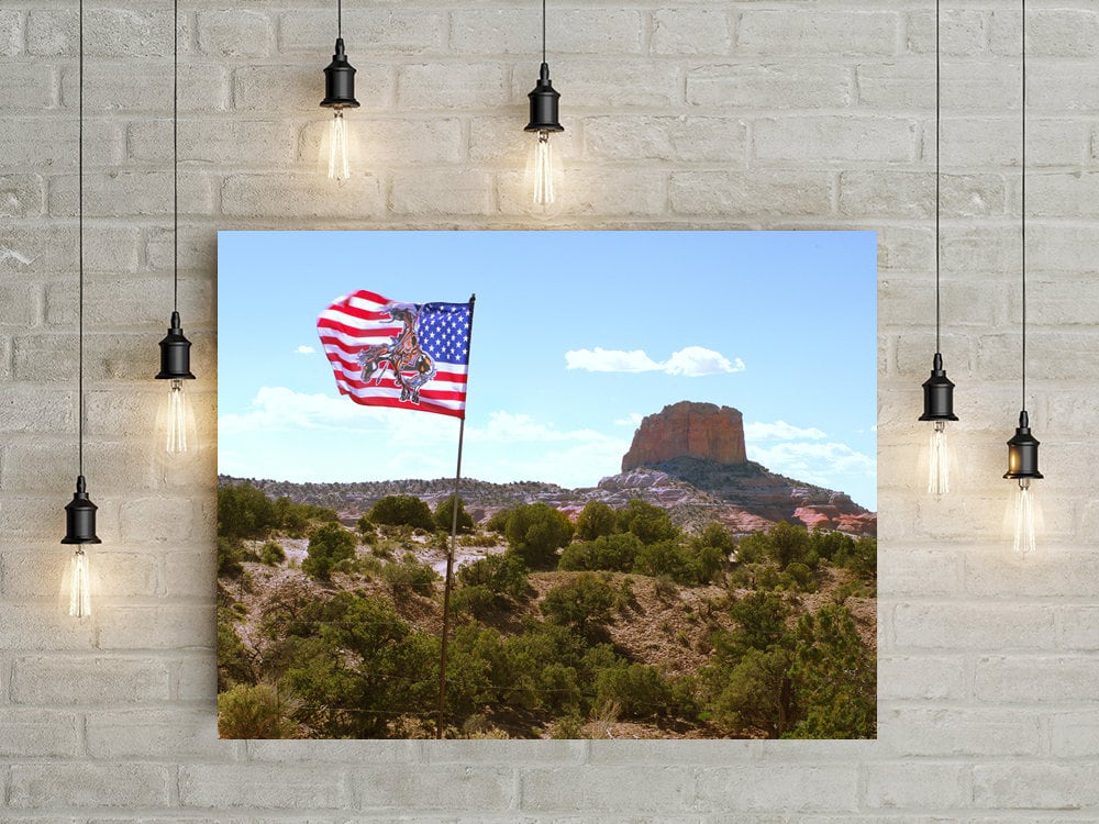 Navajo Nation Flag Photo Print, Arizona Landscape Wall Art
