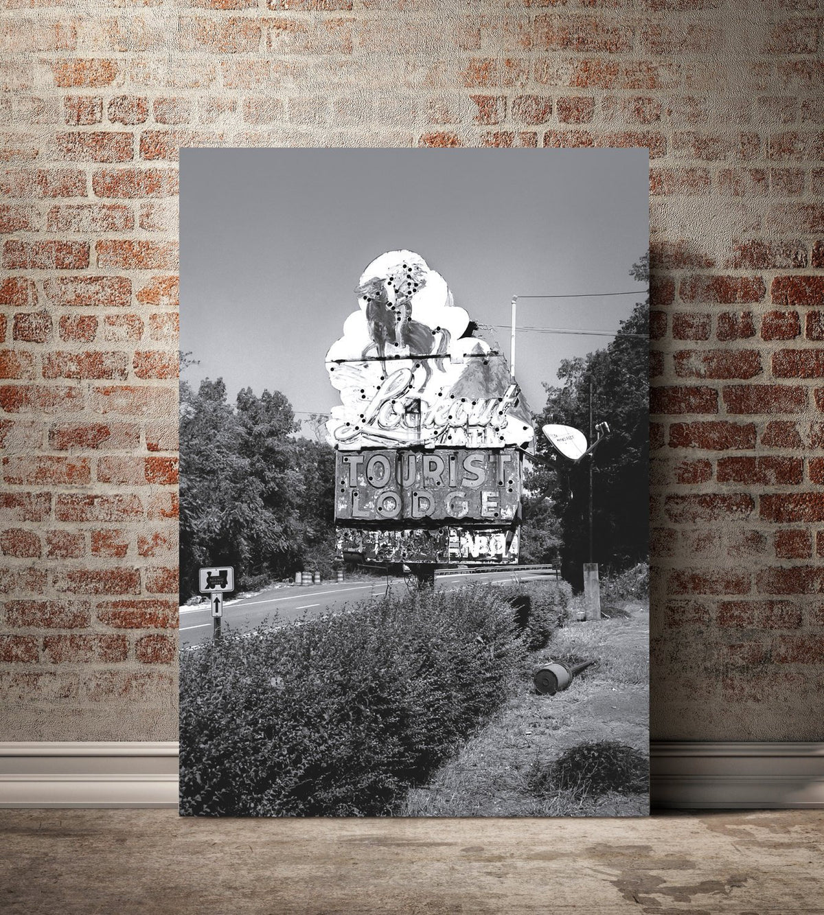 Chattanooga Lookout Tourist Lodge, Black and White Photography Print