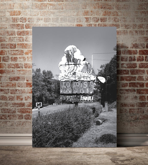Chattanooga Lookout Tourist Lodge, Black and White Photography Print