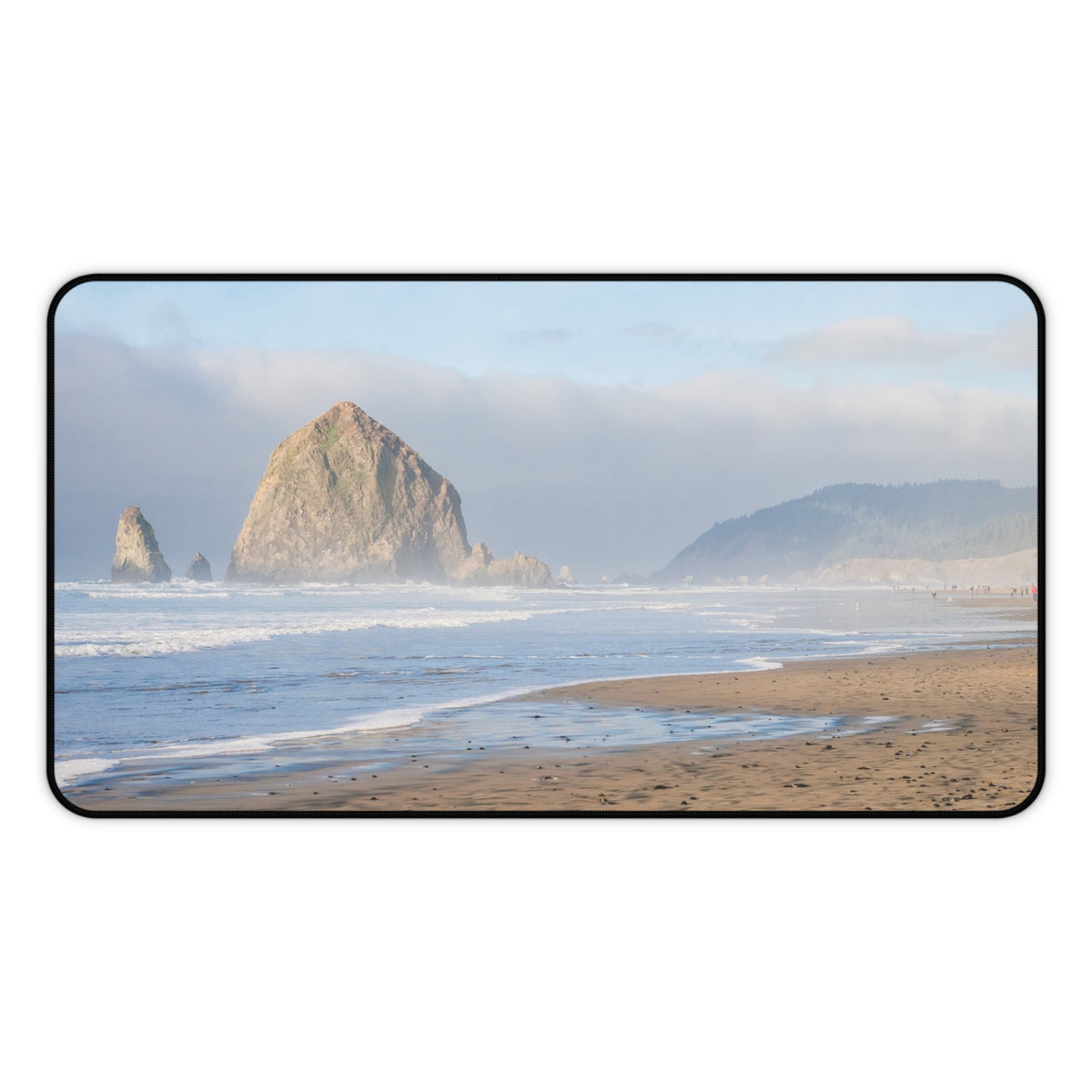 Haystack Rock Desk Mat - Oregon Coast Cannon Beach Mouse Pad - Extended Nature Keyboard Mat - Coastal Scenic Workspace Decor