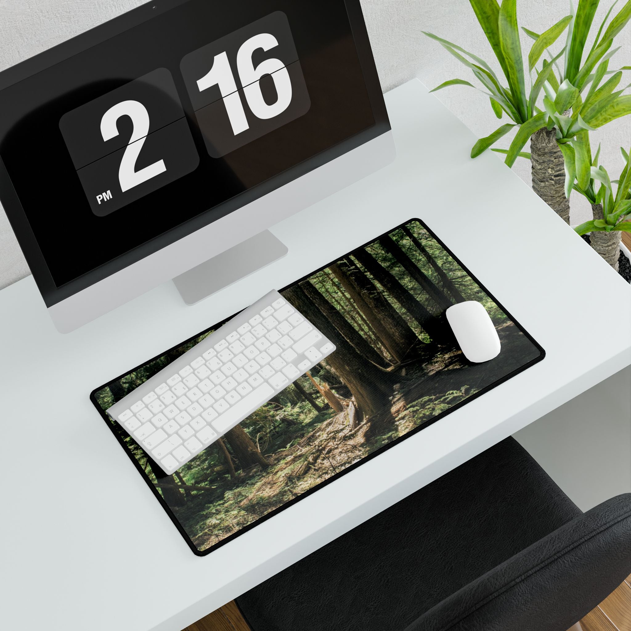 Cedar Forest Desk Mat — Large Nature Mouse Pad for Office & Gaming