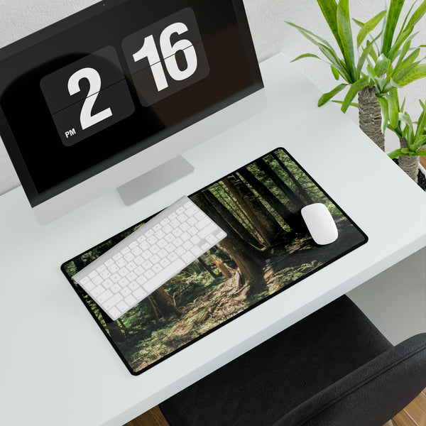 Cedar Forest Desk Mat — Large Nature Mouse Pad for Office & Gaming