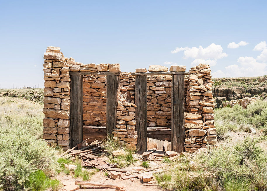 Outhouse Ruins. Bathroom Wall Art, Ghost Town Arizona Photography, Toilet for Two
