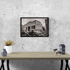 Vintage Car Photo Print, Molson Washington Ghost Town, Black and White Film Photography