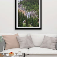 Colorado Cabin and Waterfall Photo Print,  Rustic Mountain Photography