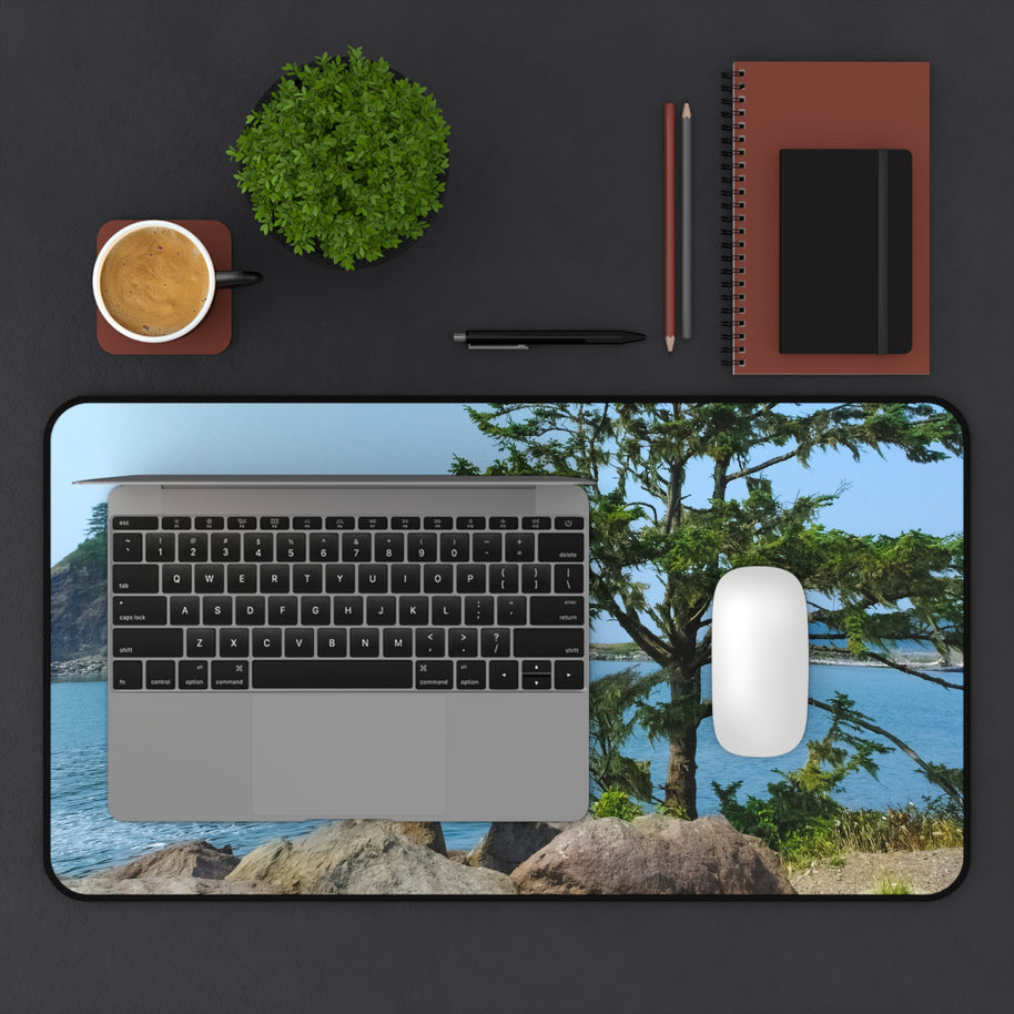 LaPush Washington Coastal Desk Mat - Pacific Northwest Ocean Mouse Pad - Extended Nature Keyboard Mat - Scenic Beach Workspace Decor