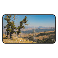 Yellowstone Desk Mat - Golden Valley Landscape Mouse Pad - Extended Nature Keyboard Pad - Scenic Mountain Decor