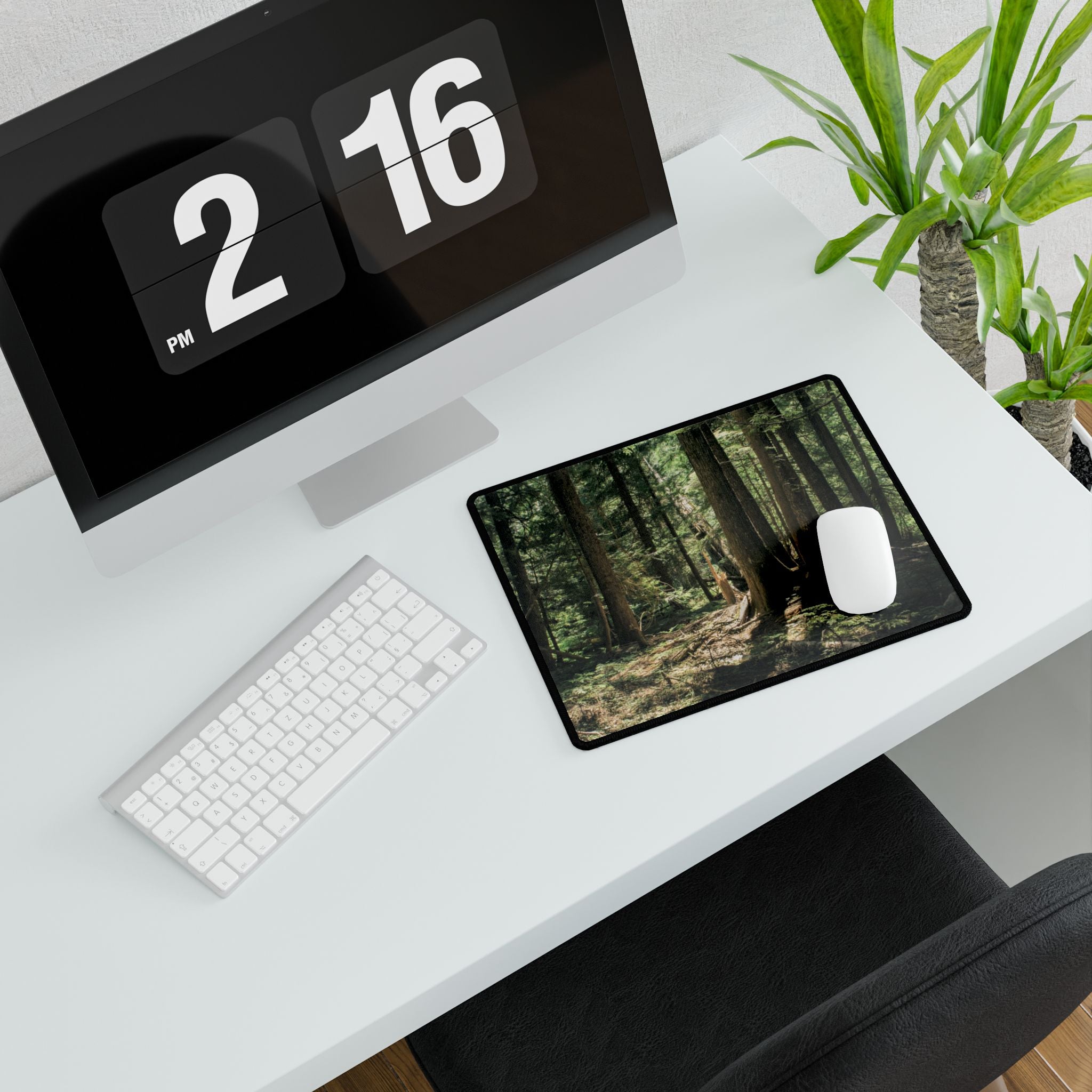Cedar Forest Desk Mat — Large Nature Mouse Pad for Office & Gaming