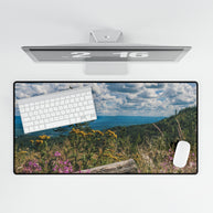 Mountaintop Wildflowers Desk Mat — Scenic Landscape Mouse Pad for Office & Home