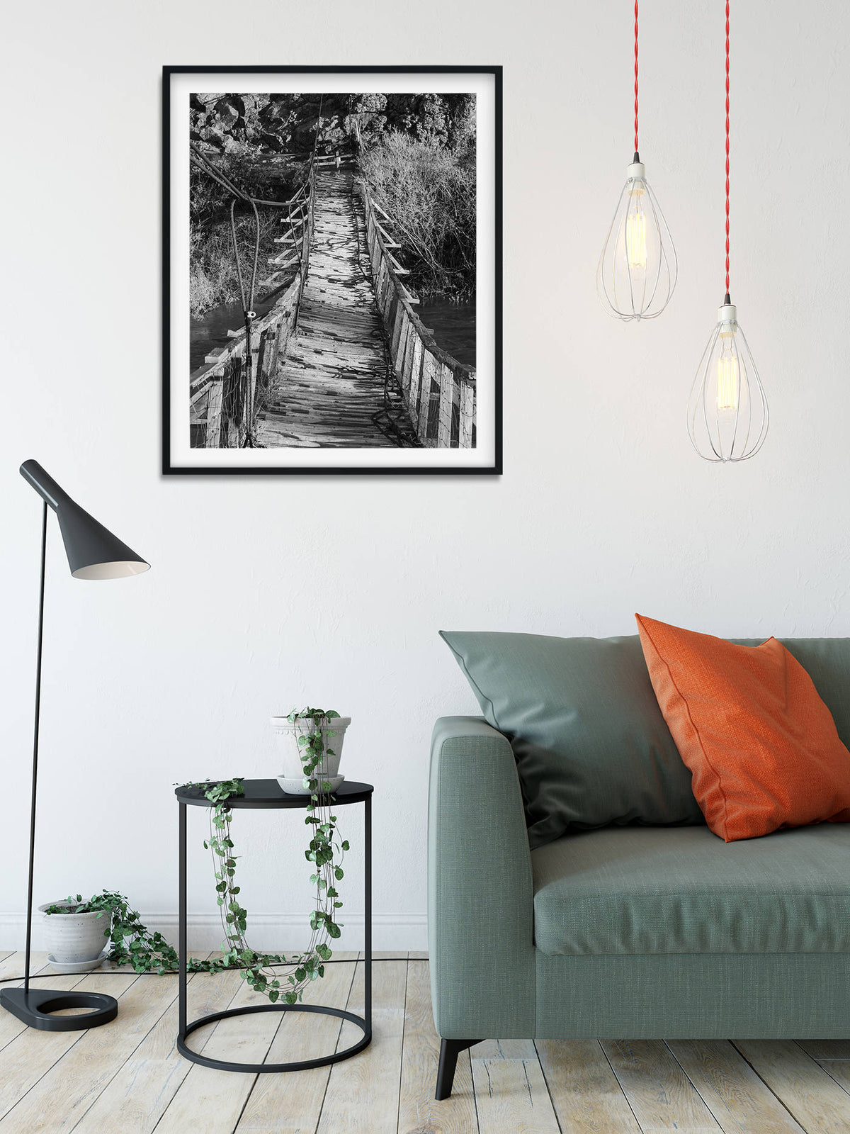 Historic Swinging Bridge Photography, Southern Idaho Art Print