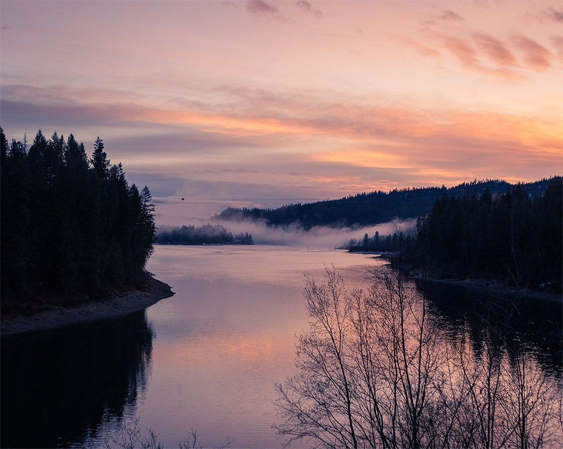 Pend Oreille River Sunset Print, Pacific Northwest Photography