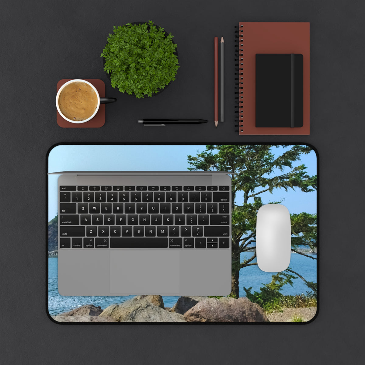 LaPush Washington Coastal Desk Mat - Pacific Northwest Ocean Mouse Pad - Extended Nature Keyboard Mat - Scenic Beach Workspace Decor