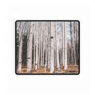 Birch Forest Desk Mat — Rustic Woodland Mousepad & Desk Protector