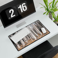 Birch Forest Desk Mat — Rustic Woodland Mousepad & Desk Protector