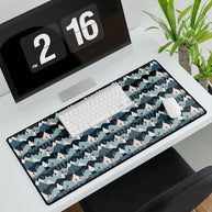 Bear in the Blue Mountain Desk Mat — Cozy Blue Scenic Desk Pad for Office & Home