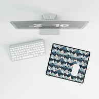 Bear in the Blue Mountain Desk Mat — Cozy Blue Scenic Desk Pad for Office & Home
