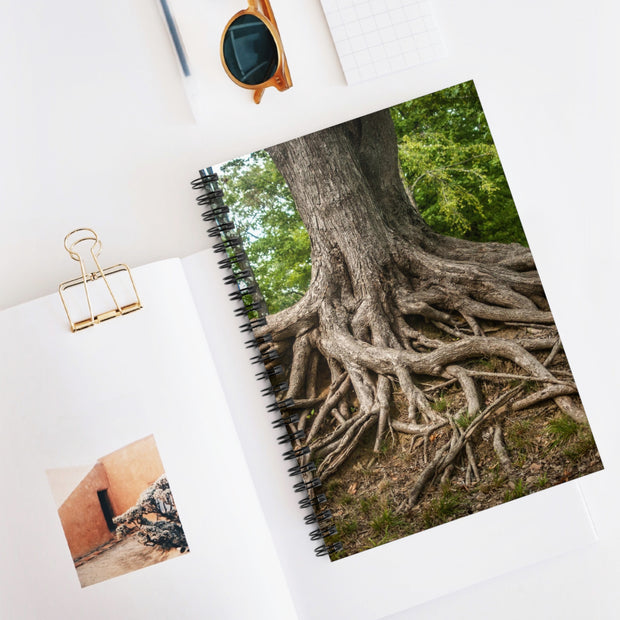 Tree Roots Spiral Notebook, Nature Journal - Ruled Line