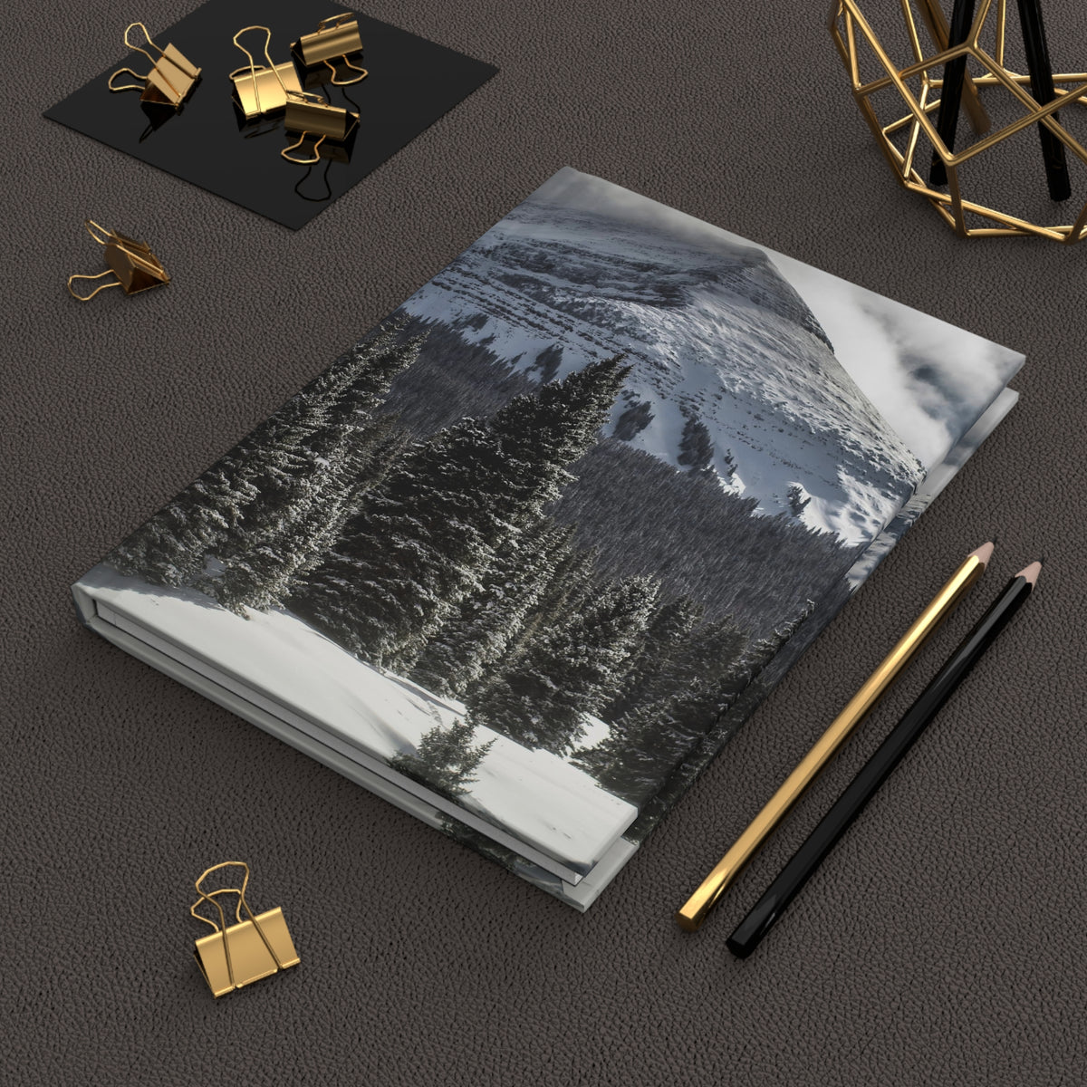 Snowy Mountain Summit Hardcover Journal - Ruled Line or Blank