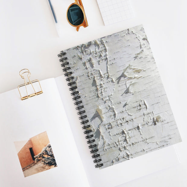 Birch Bark Spiral Notebook, Nature Journal - Ruled Line