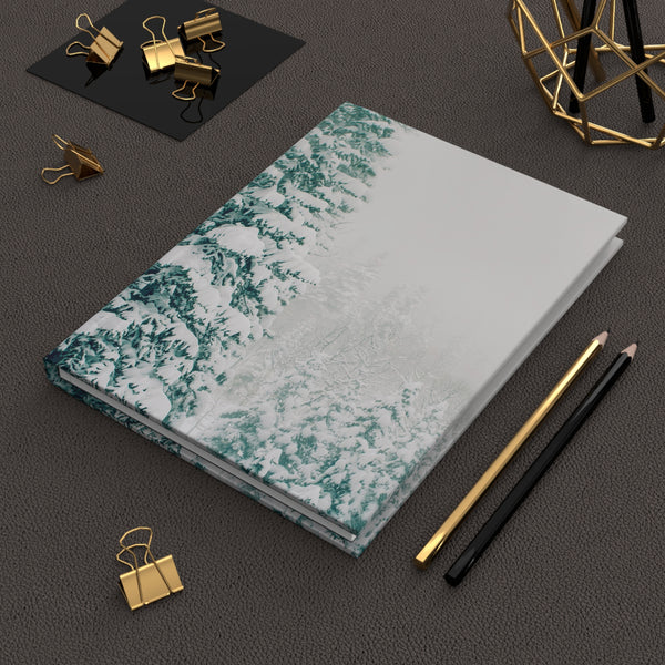 Winter Forest Spiral Notebook — Snowy Pine Ruled Journal