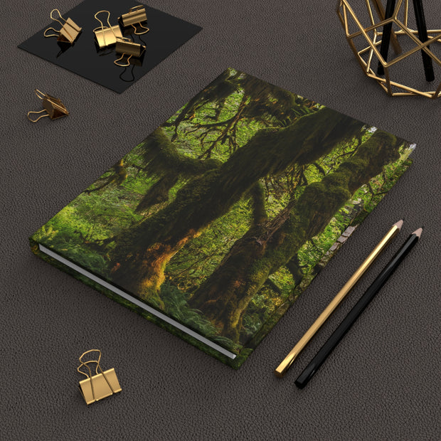 Mossy Forest  Hardcover Journal, Olympic National Park - Ruled Line or Blank
