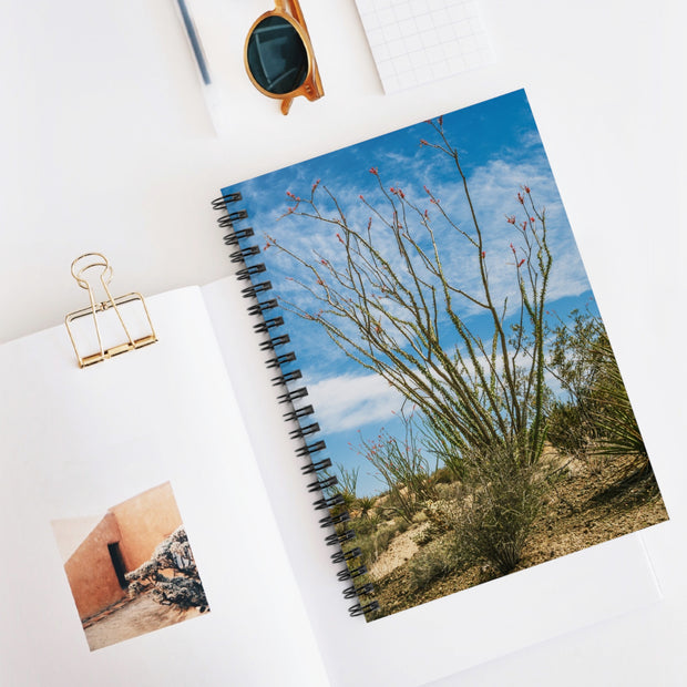 Ocotillo Cactus Spiral Notebook, Joshua Tree Notepad - Ruled Line