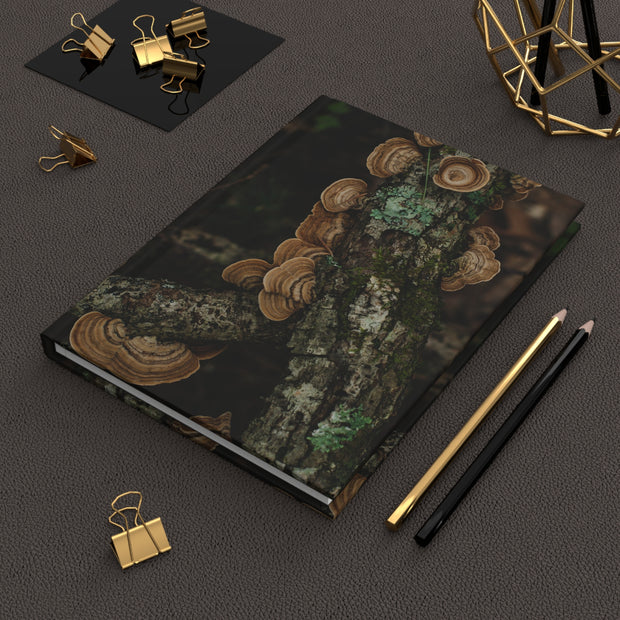 Turkey tail mushroom Notebook - Hard Cover Ruled Line or Blank