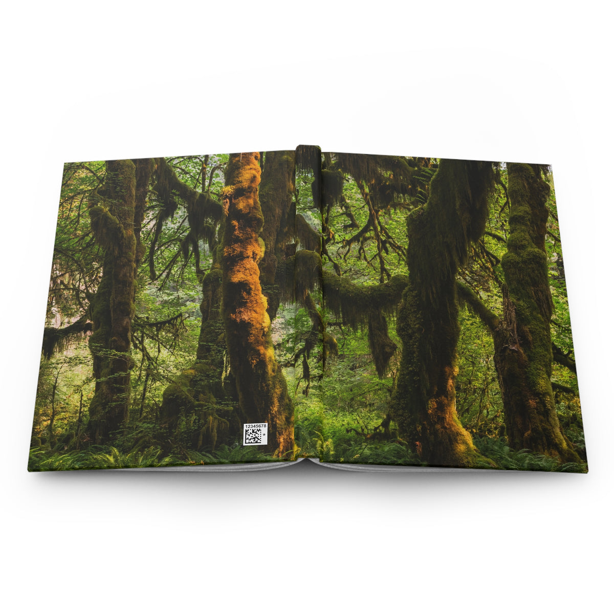Mossy Forest  Hardcover Journal, Olympic National Park - Ruled Line or Blank