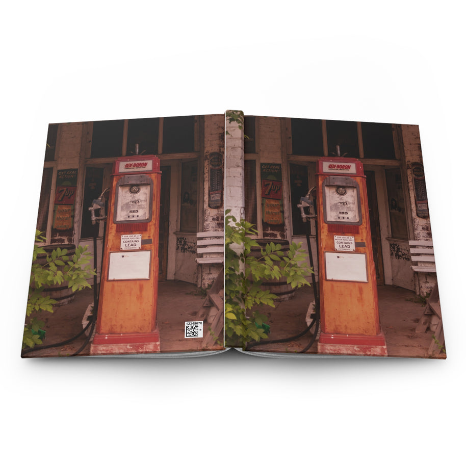 Gaspumpen-Spiralnotizbuch – Spiral- oder Hardcover, linierte Linie