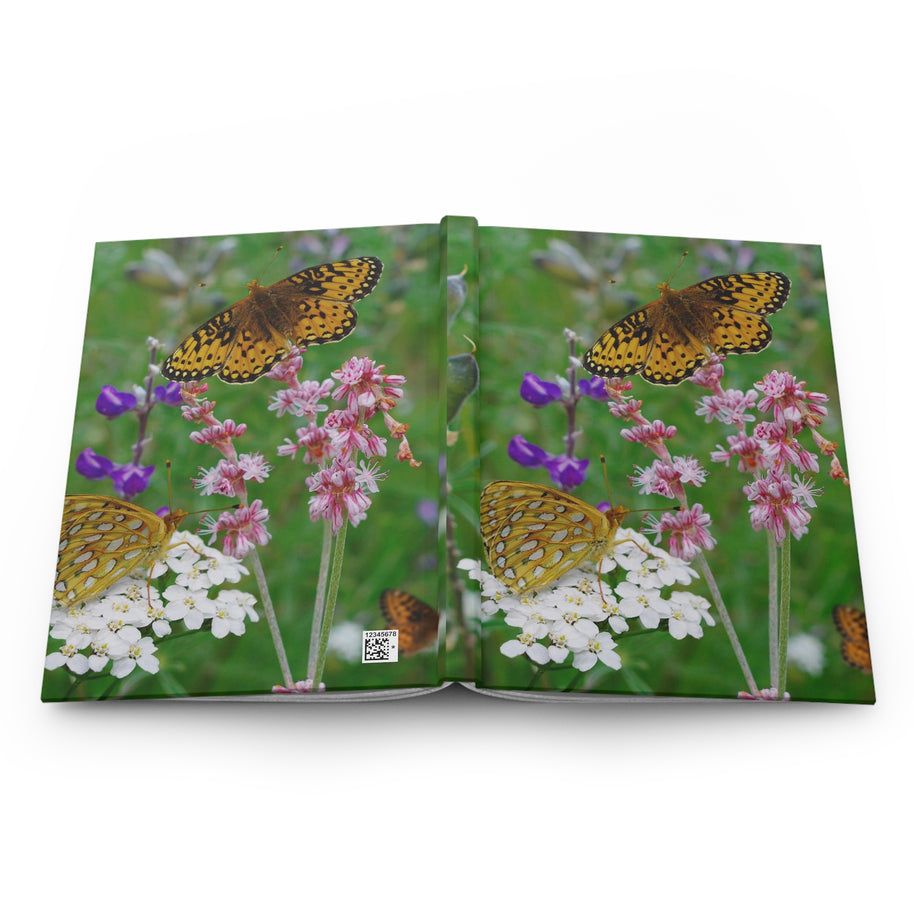Notizbuch mit Wildblumen und Schmetterlingen – Spiral- oder Hardcover, linierte Linie