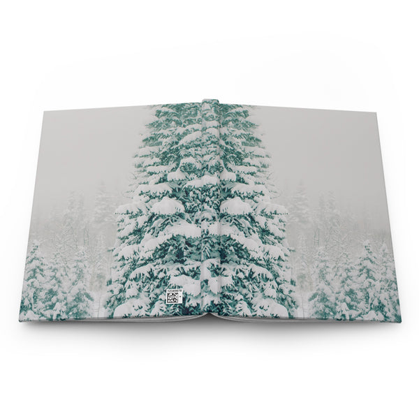 Winter Forest Spiral Notebook — Snowy Pine Ruled Journal