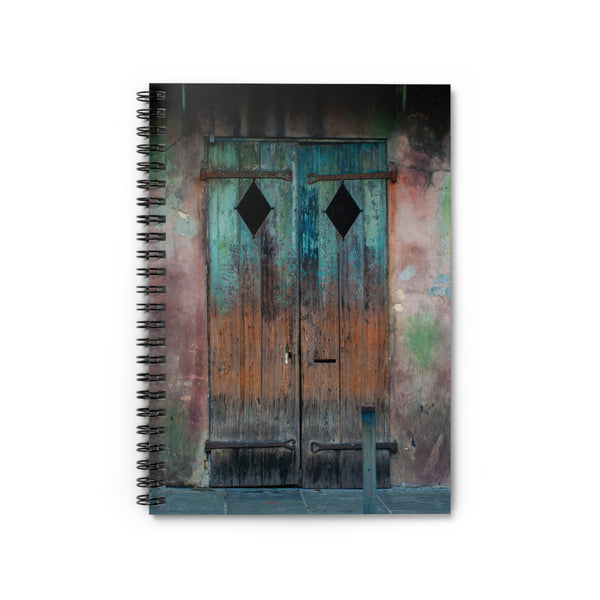 New Orleans French Quarter Spiral Notebook, Rustic Door Journal