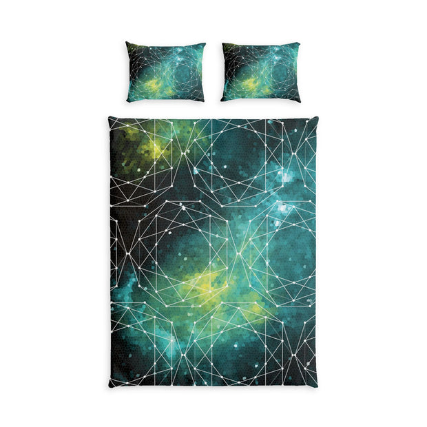 Outer Space Geometric Cotton Duvet Cover Set