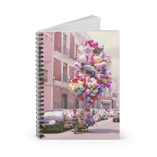 Pink Balloons Spiral Notebook -  Ruled Line