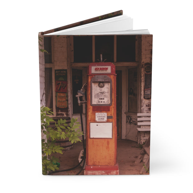 Vintage Gas Pump Hardcover Journal - Ruled Line or Blank